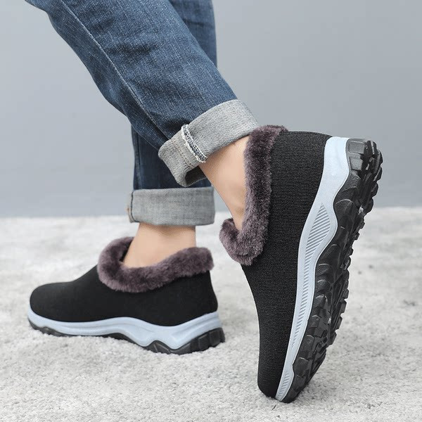 Muške zimske cipele s toplom postavom - crne boje