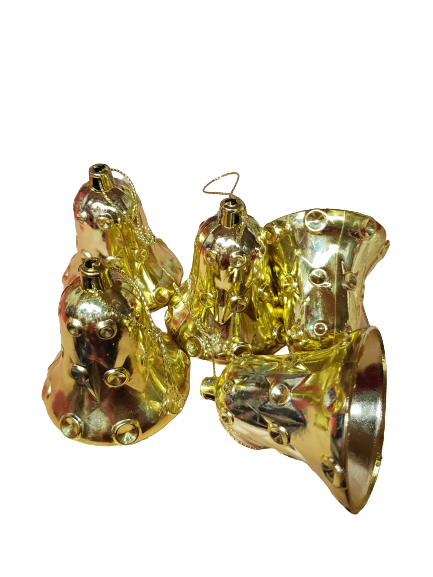 Играчки за елха,камбанки,6 см,5 броя комплект,2 вида