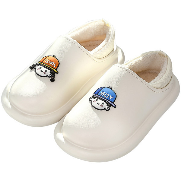 Дамски домашни чехли с цветна апликация и надпис 