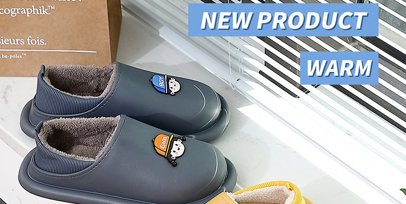 Дамски домашни чехли с цветна апликация и надпис 