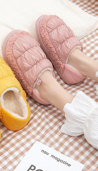 Домашни топли пантофи с дебела подметка