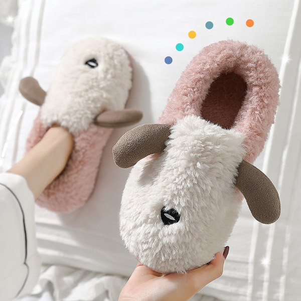 Дамски пухени пантофи с 3D  елемент