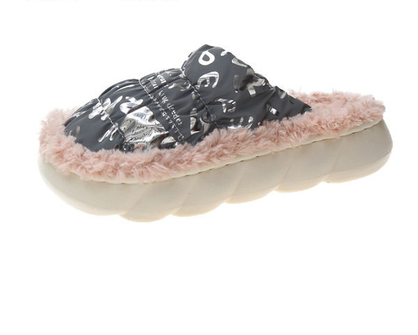 Топли домашни чехли с дебела неплъзгаща се подметка