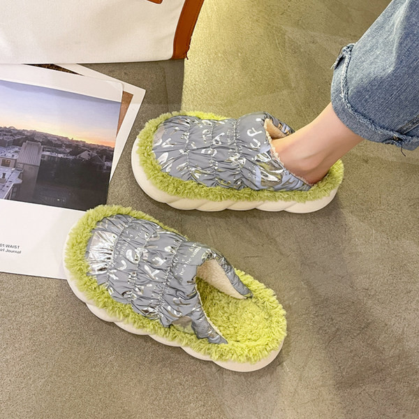 Топли домашни чехли с дебела неплъзгаща се подметка