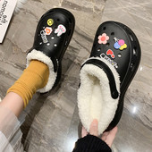 Домашни гумени чехли с топла подплата и апликация