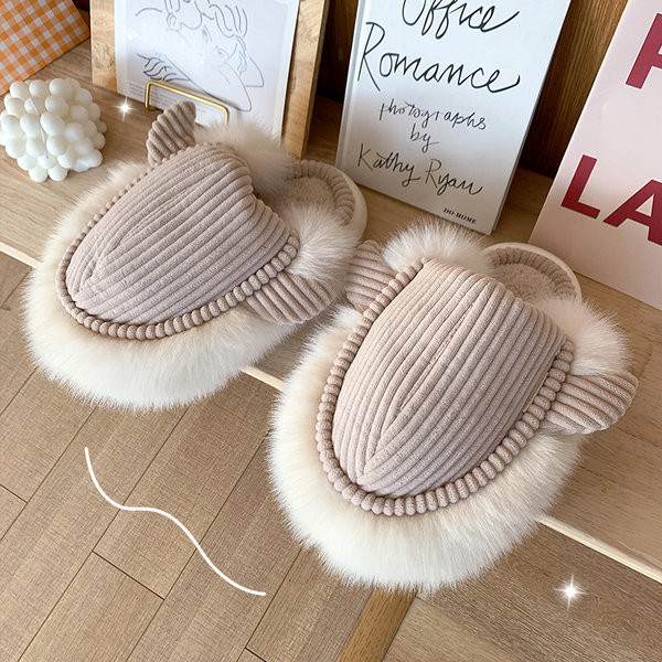 Naminės šlepetės iš velveto ir pūkų