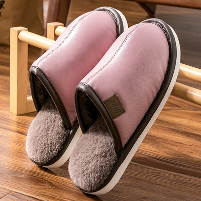 Дамски домашни чехли с пухена подплата