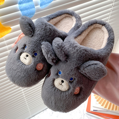 Дамски пухени пантофи с 3D елемент - два модела