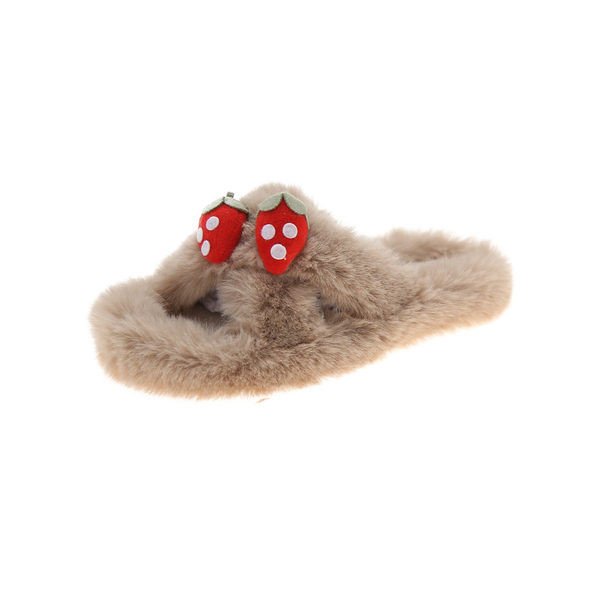 Домашни пухени чехли с 3D  елемент