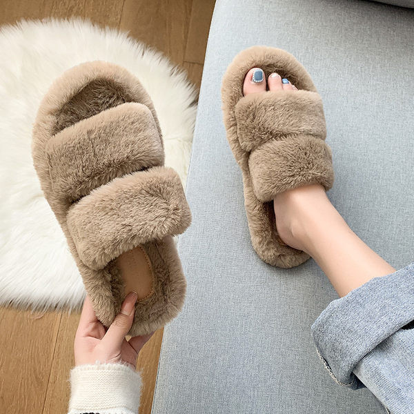 Пухкави дамски чехли в четири цвята