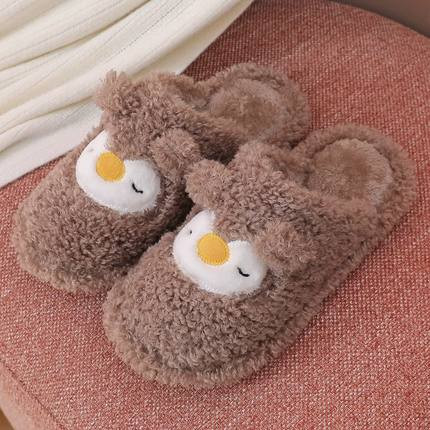 Пухени домашки чехли с бродерия