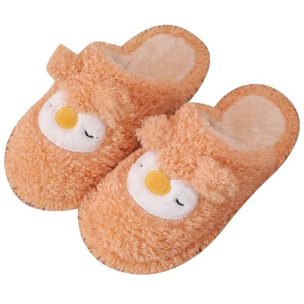 Пухени домашки чехли с бродерия