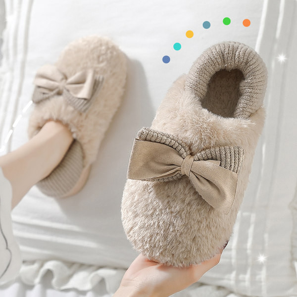 Нов модел дамски пухени пантофи с панделка