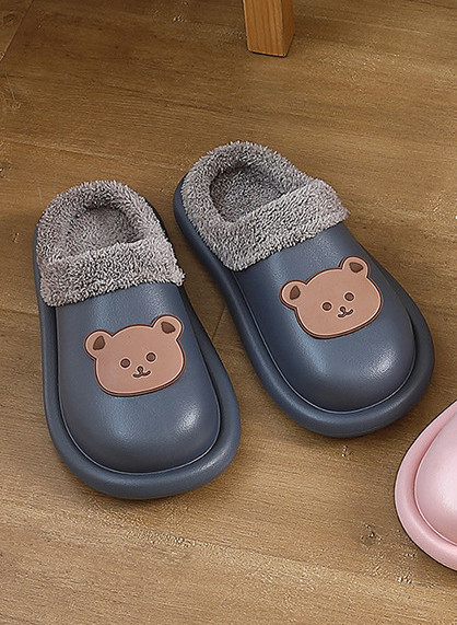 Домашни чехли с топла подплата и апликация за жени