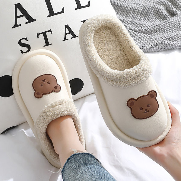 Домашни чехли с топла подплата и апликация за жени