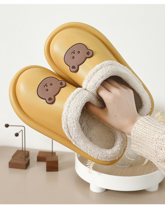 Домашни чехли с топла подплата и апликация за жени