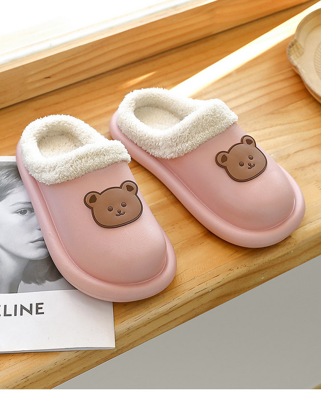 Домашни чехли с топла подплата и апликация за жени