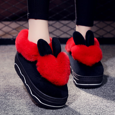 Топли дамски пантофи с пух в четири цвята