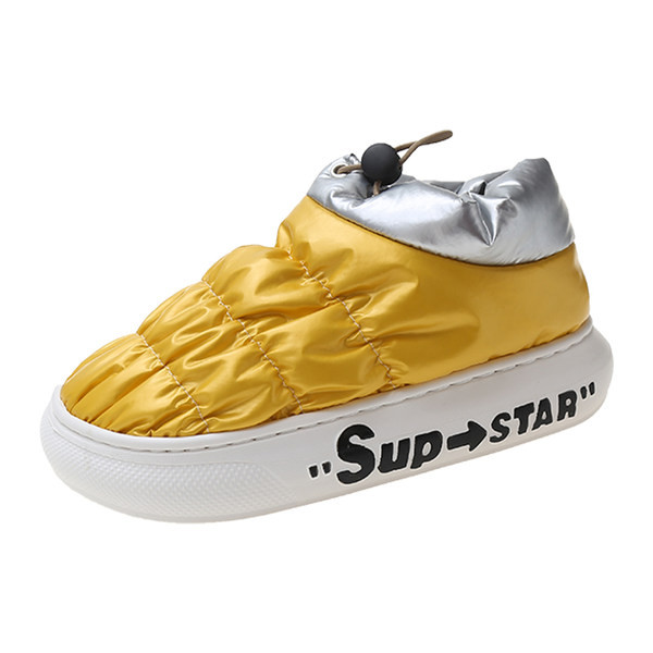 Дамски домашни пантофи с надпис и връзки