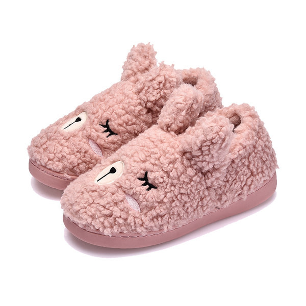 Домашни плюшени пантофи с апликация за жени