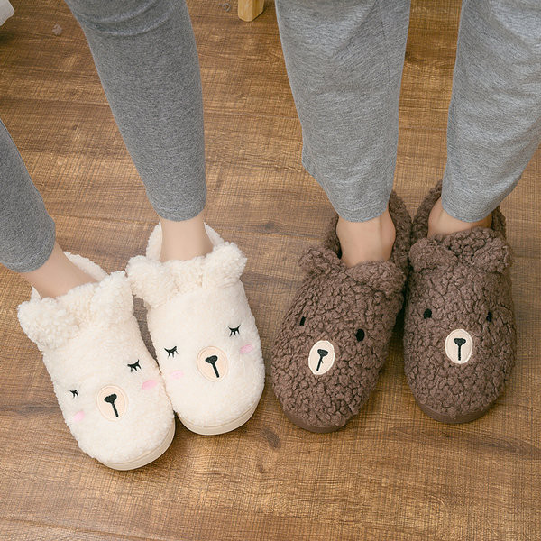 Домашни плюшени пантофи с апликация за жени