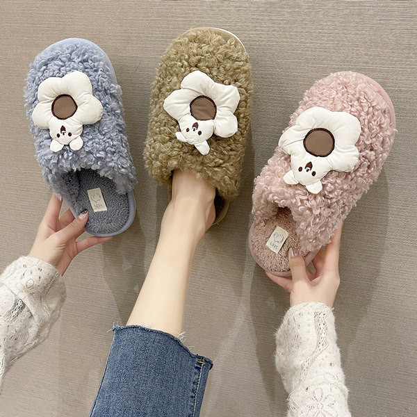 Дамски домашни чехли с 3D елемент 