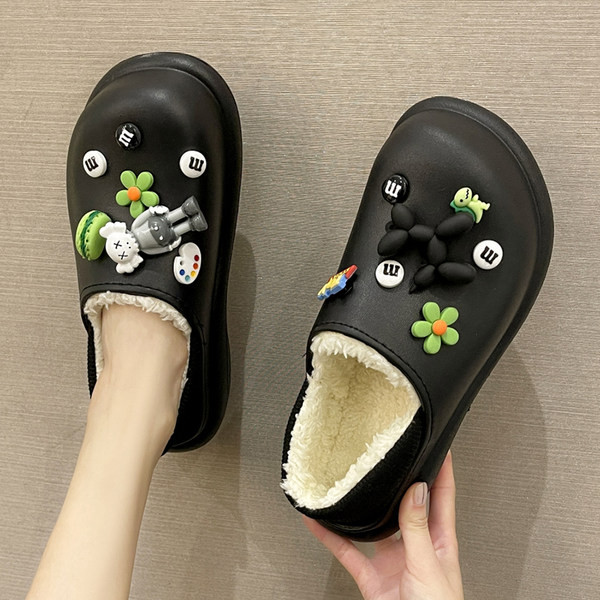 Гумени чехли с пухена подплата