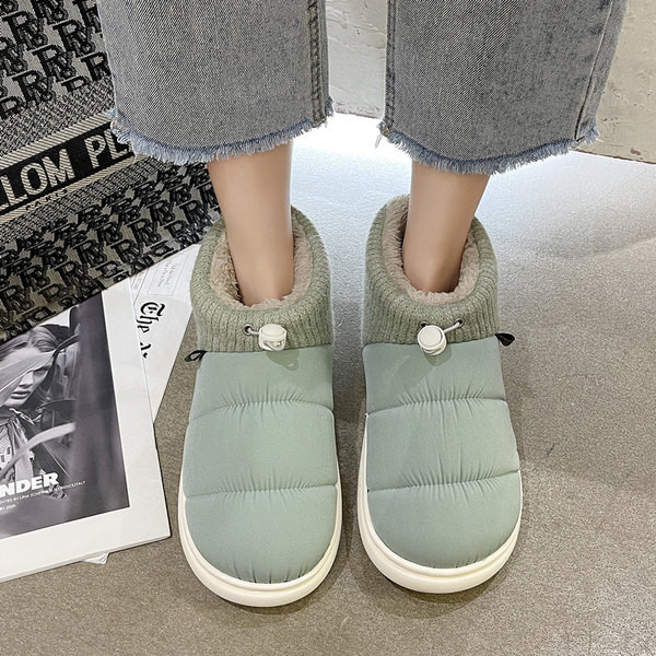 Дамски текстилни пантофи до глезена с топла подплата