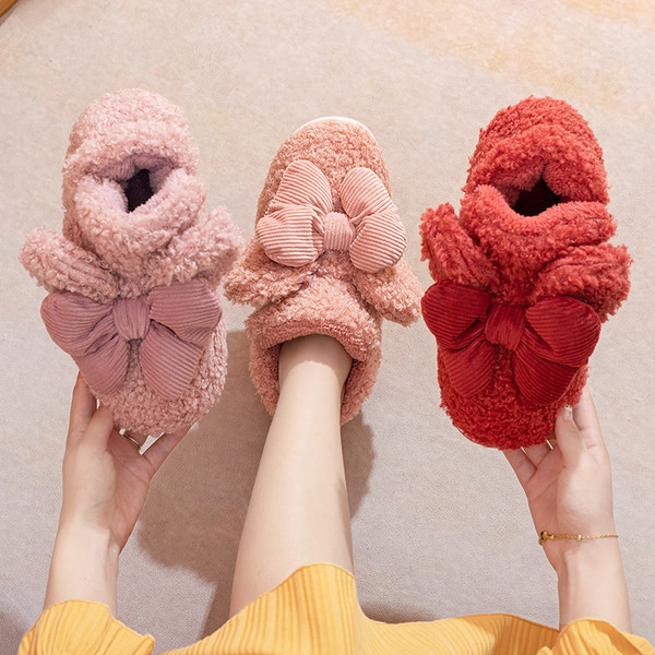 Модерни дамски пантофи с панделка