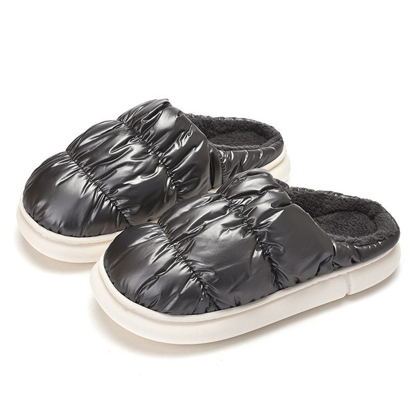 Дамски затворени домашни чехли с топла подплата 