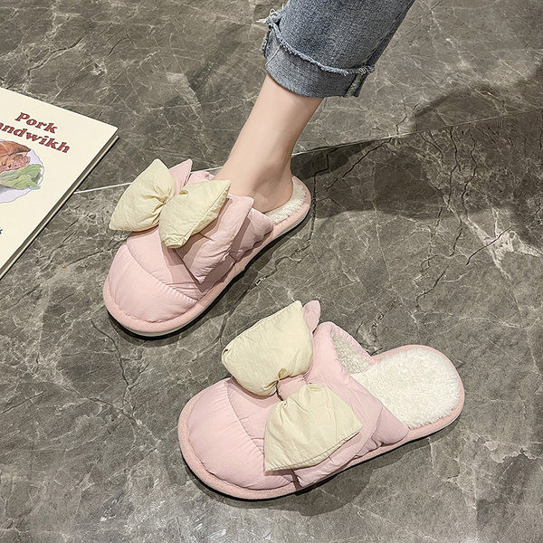 Нов модел домашни чехли с панделка за жени