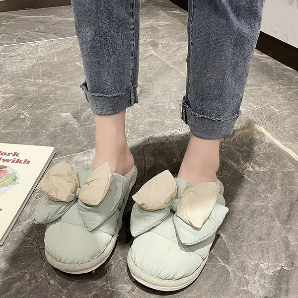 Нов модел домашни чехли с панделка за жени