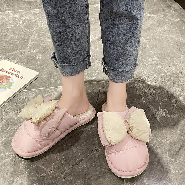 Нов модел домашни чехли с панделка за жени