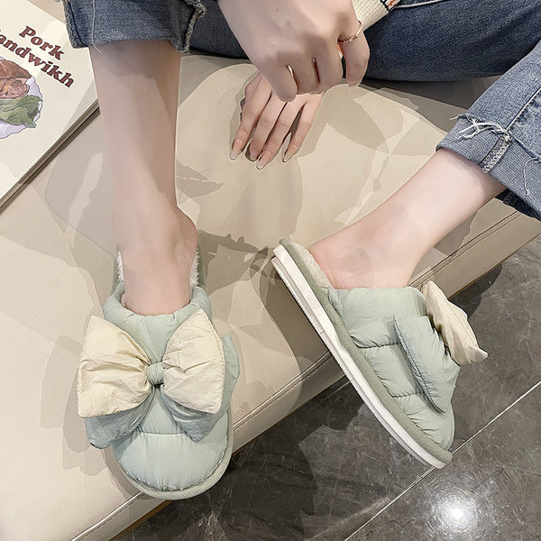 Нов модел домашни чехли с панделка за жени