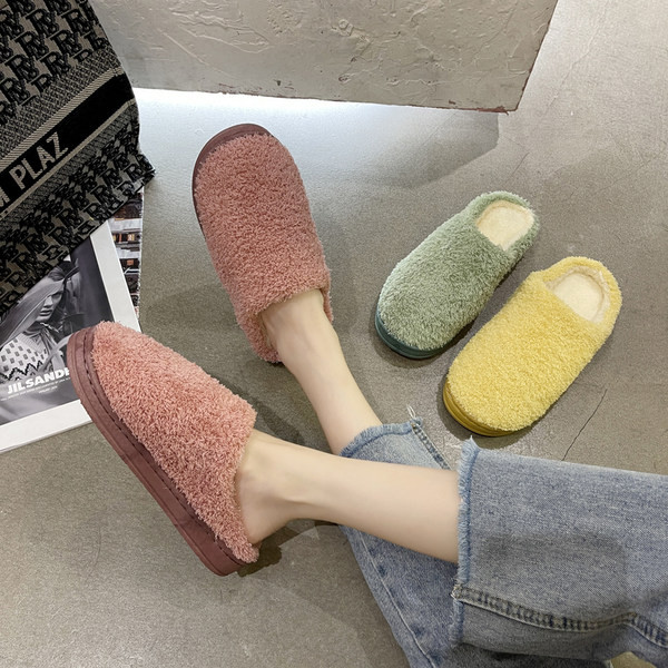 Дамски плюшени домашни чехли няколко цвята 