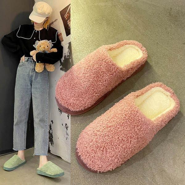 Дамски плюшени домашни чехли няколко цвята 