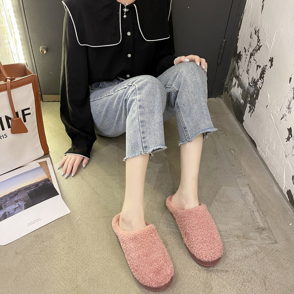 Дамски плюшени домашни чехли няколко цвята 