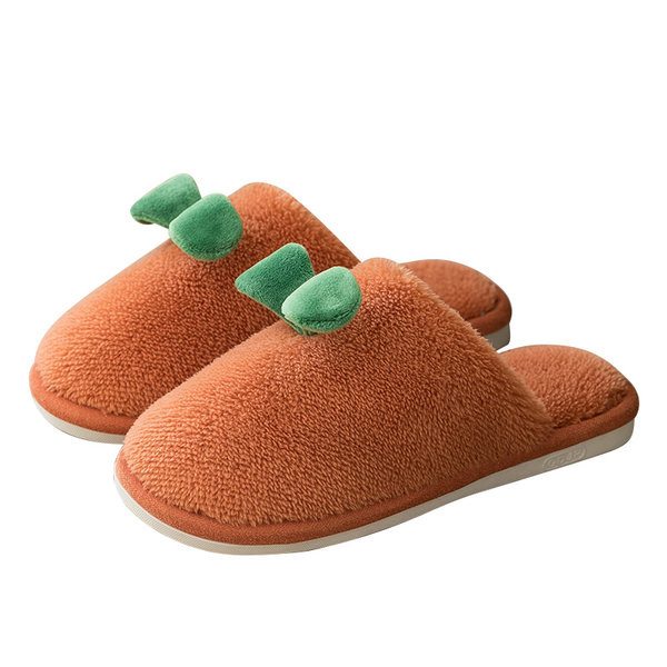 Дамски плюшени домашни чехли с равна подметка 