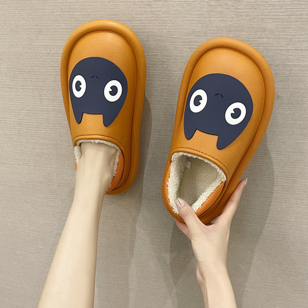 Дамски пантофи с топла подплата и 3D декорация