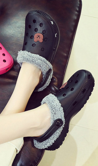 Гумени кроксове за дома с топла подплата