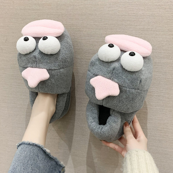 Памучни пантофи за дома с 3D елементи