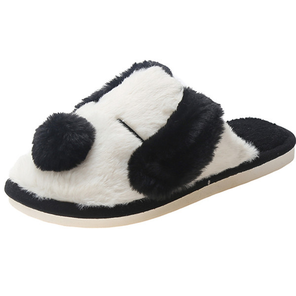 Домашни пантофи в черен и бял цвят 
