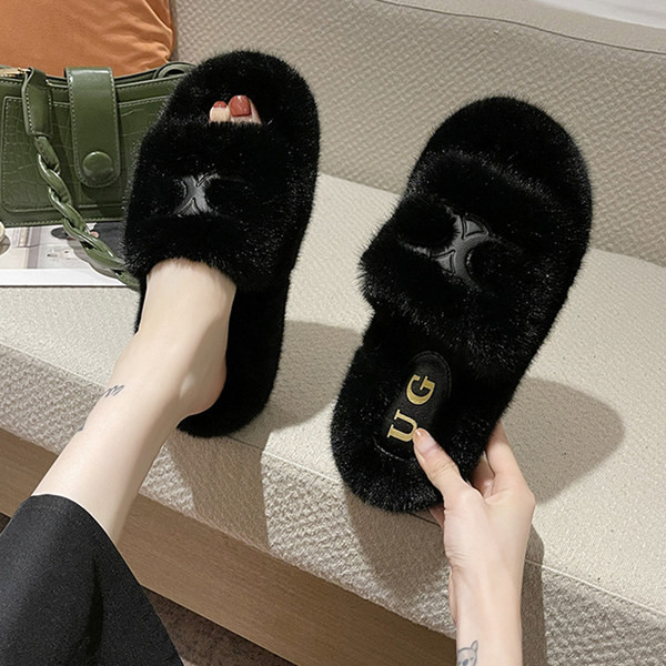 Пухени домашни чехли в три цвята