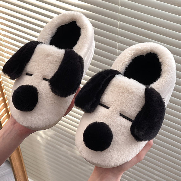 Модерни пухени дамски пантофи