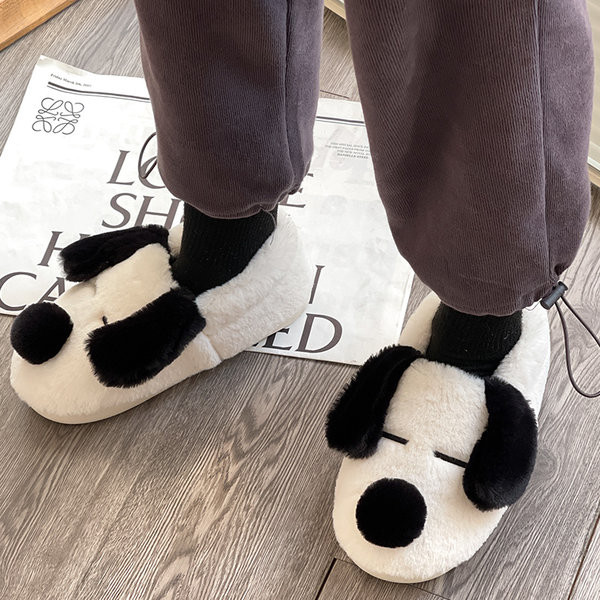 Модерни пухени дамски пантофи