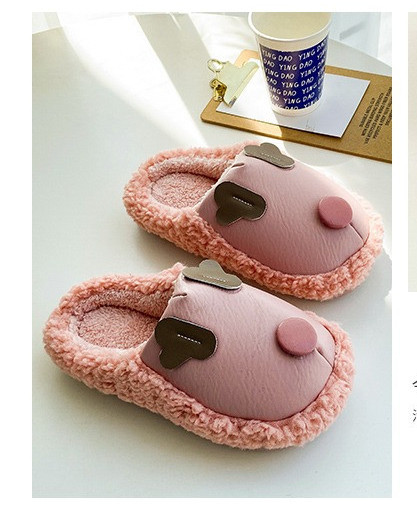 Дамски чехли от еко кожа с пухена подплата 