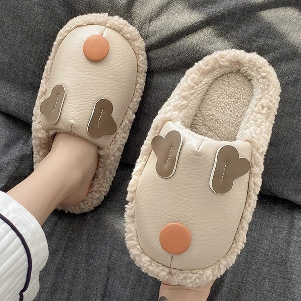 Дамски чехли от еко кожа с пухена подплата 