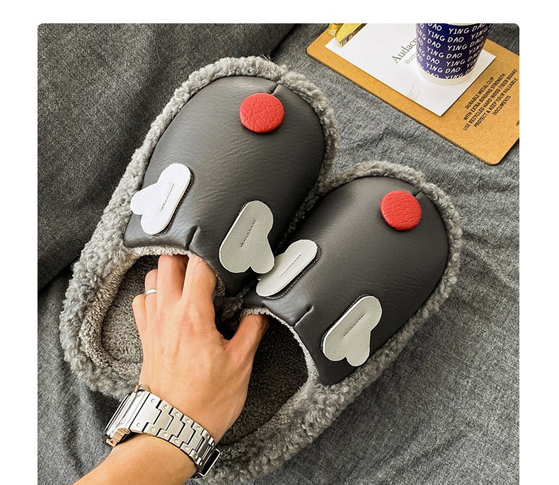 Дамски чехли от еко кожа с пухена подплата 