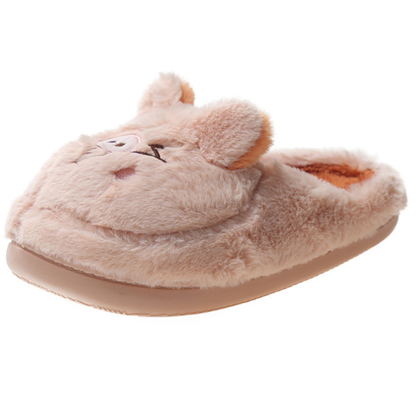 Пухени дамски чехли с бродерия и 3D елементи