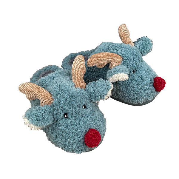 Дамски пухени  пантофи с 3D елемент 